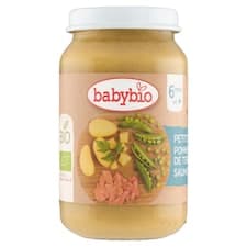 Babybio Bio příkrm hrášek brambory losos 200g