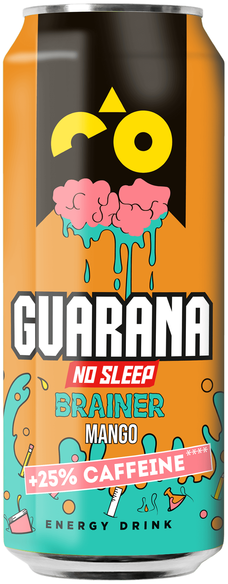 Guarana Mango brainer energetický nápoj plech