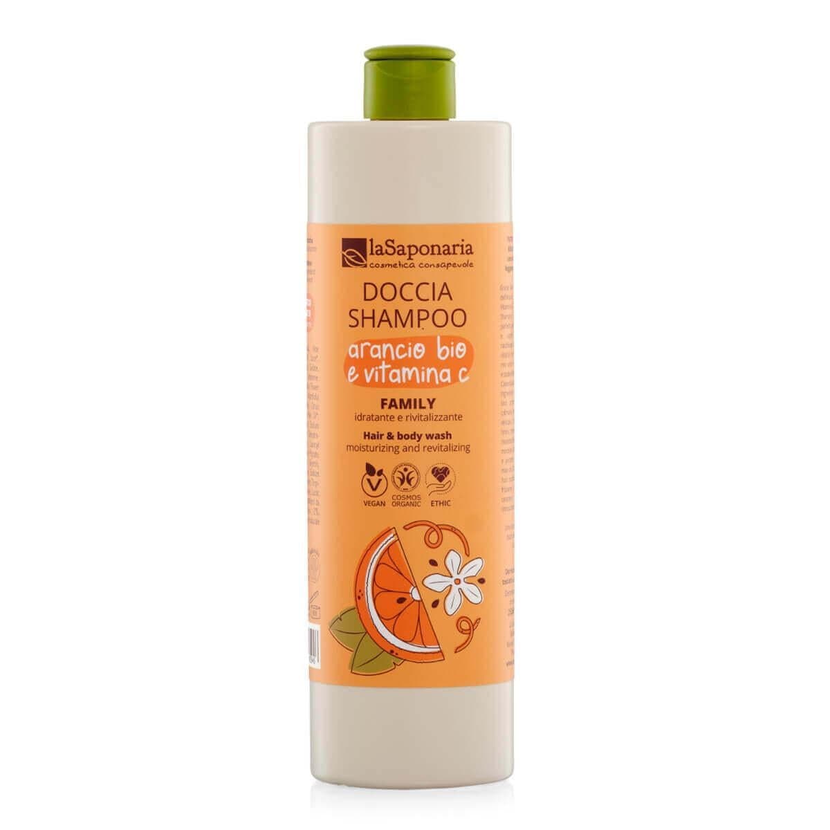 laSaponaria BIO Sprchový gel a šampon 2v1 s BIO pomerančem a vit. C