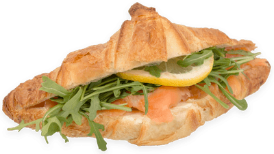 Čerstvě nakrájeno Croissant s lososem