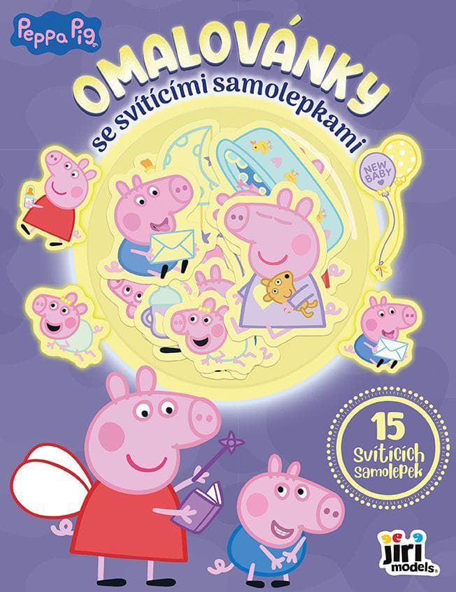 JIRI MODELS Omalovánky se svítícími samolepkami Prasátko Peppa