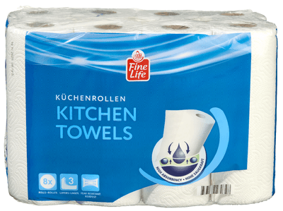 Fine Life Kuchyňské utěrky 3vrstvé, 8 rolí