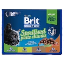 Brit Premium by Nature Kompletní prémiové mokré krmivo pro kastrované kočky 12 x 100g (1200g)