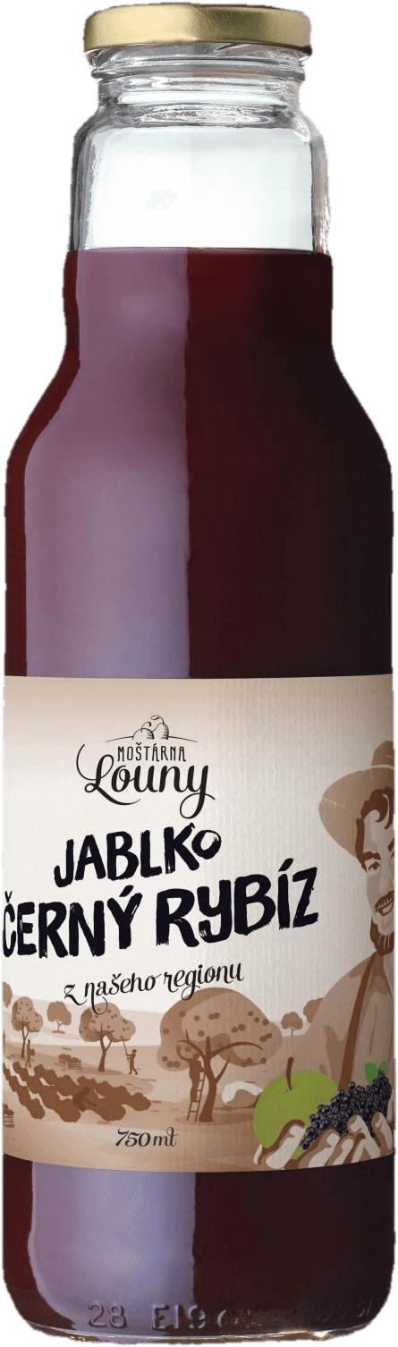 Moštárna Louny Mošt Jablko–černý rybíz sklo