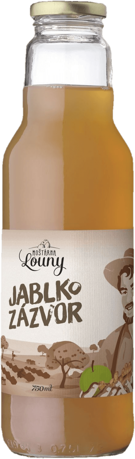 Moštárna Louny Mošt Jablko–zázvor sklo