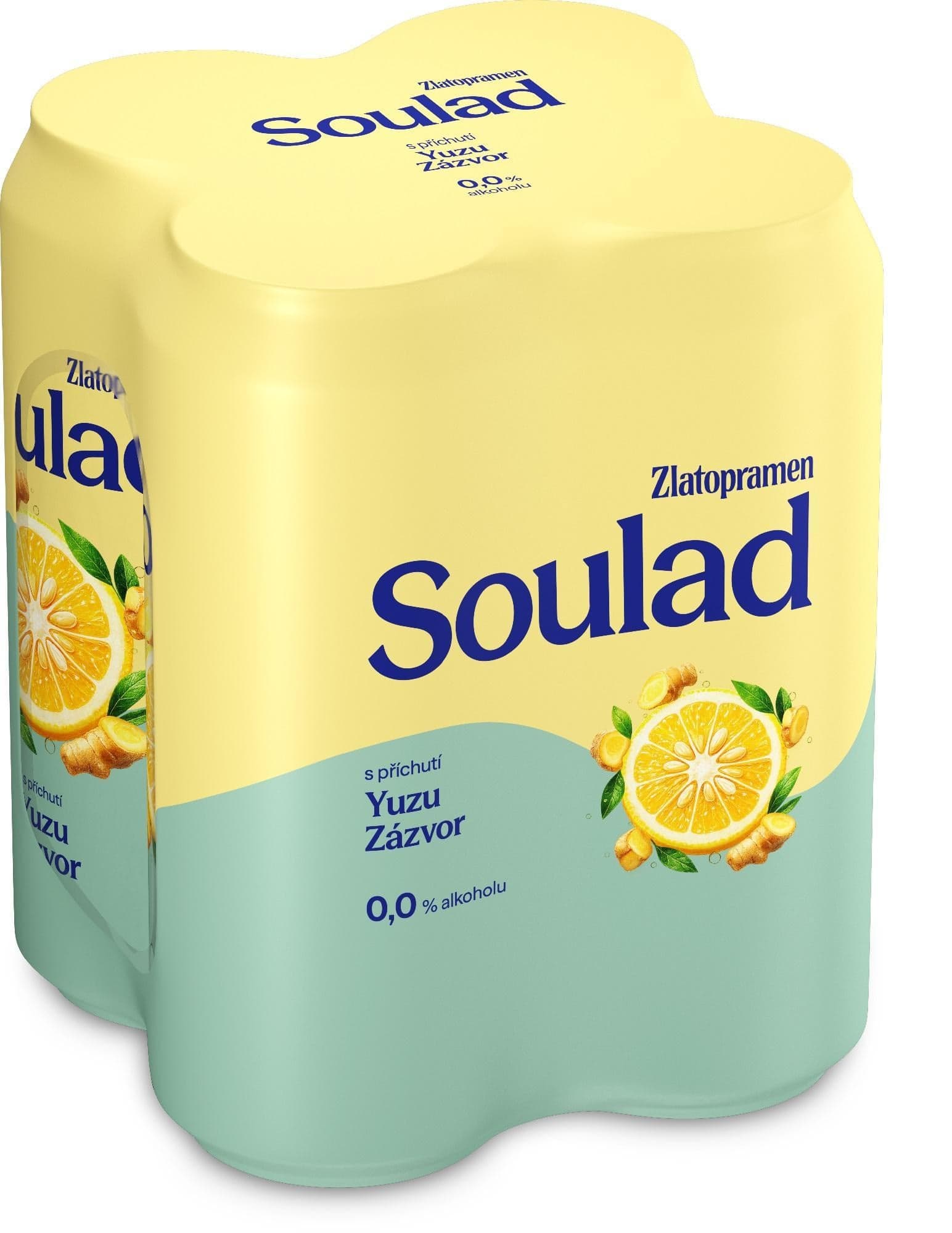 Zlatopramen Soulad 0.0% Yuzu a Zázvor plech 4×0,5 l