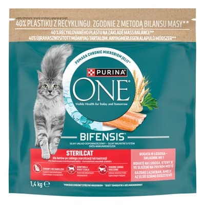 Purina ONE Bifensis Sterilised granule pro kočky, losos