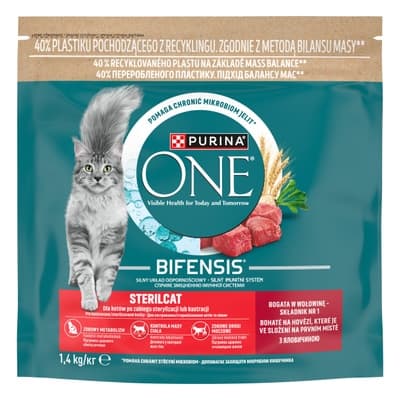 Purina ONE Bifensis Sterilised granule pro kočky, hovězí