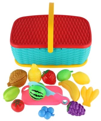 Teddies Piknikový košík - ovoce/zelenina krájecí (15 ks)