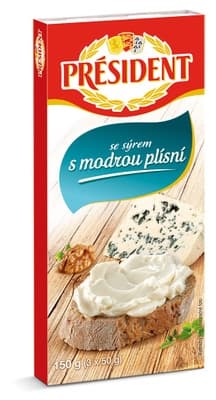 Président Tavený se sýrem s modrou plísní 3x50g