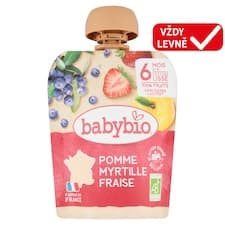 Babybio Bio pyré jablko borůvky jahody 90g
