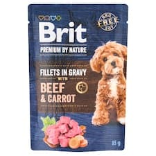 Brit Premium by Nature Beef & Carrot kompletní prémiové mokré krmivo pro dospělé psy 85g