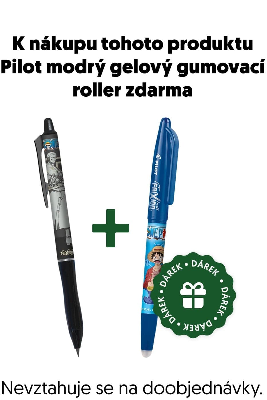 Pilot FriXion Ball Plus 07 One Piece černý gelový gumovací roller