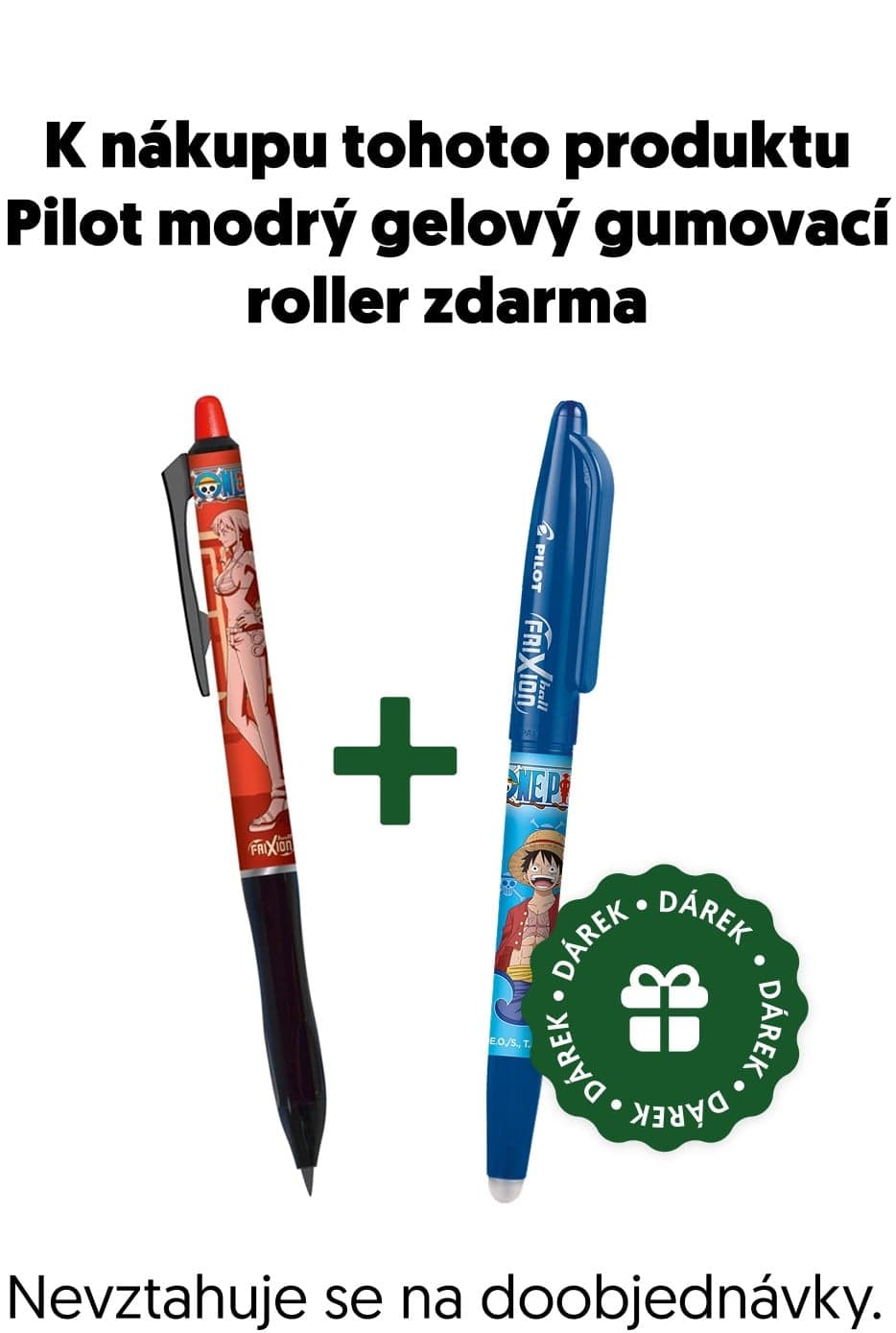 Pilot FriXion Ball Plus 07 One Piece červený gelový gumovací roller