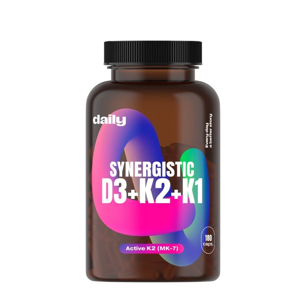 Daily Synergistic D3+K2+K1 cps.180 180 ks