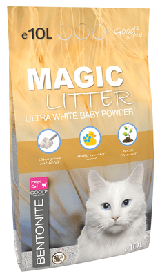Magic Cat Kočkolit Magic Litter Bentonite Ultra White Baby Powder