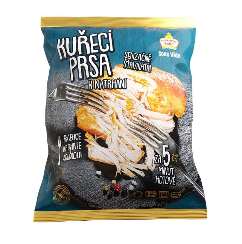 Vodňanské kuře Kuřecí prsa k natrhání sous vide 360g