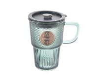 Orion Hrnek VERDE s víčkem brčko 460 ml sklo 6 ks