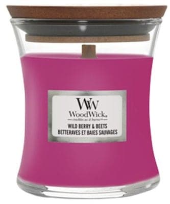 Wood Wick Mini svíčka ve tvaru přesýpacích hodin Wild Berry & Beets