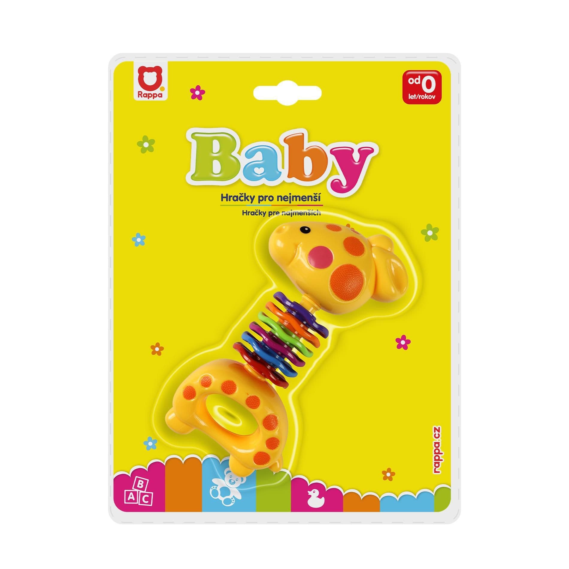 Rappa Baby Chrastítko žirafa 0m+