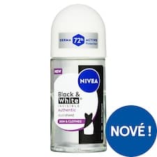Nivea Black & White Invisible Authentic Kuličkový antiperspirant 50ml