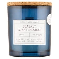 F&F Home Crackle Seasalt & Sandalwood vonná svíčka 198g