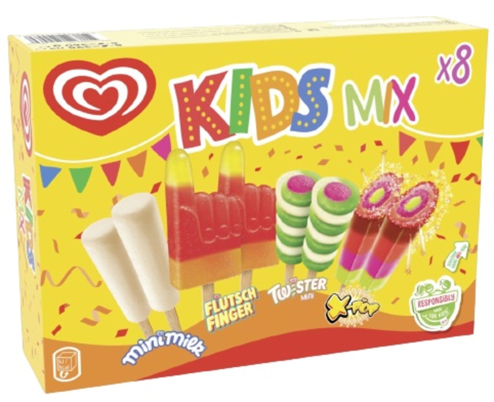 Algida Kids Mix multipack ovocných nanuků (8 ks)