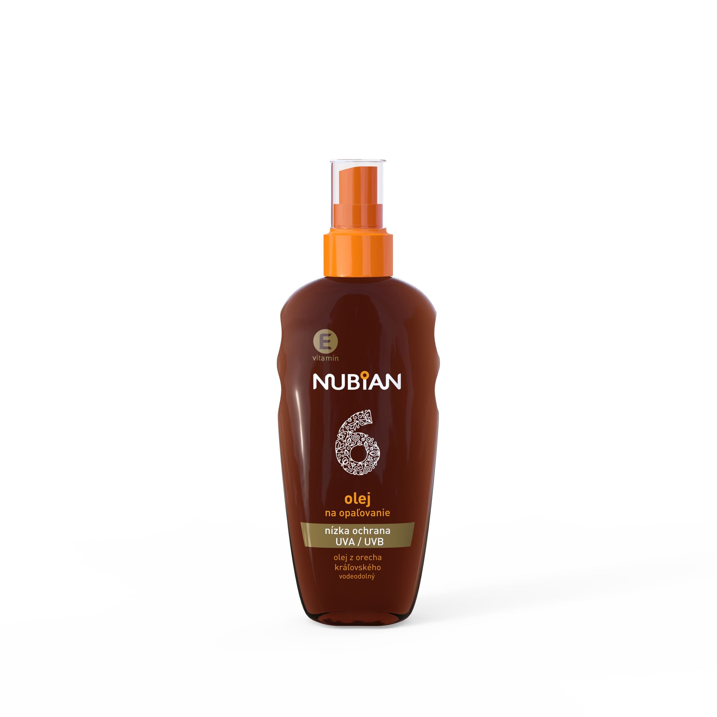 Nubian Voděodolný olej na opalování SPF 6 200 ml