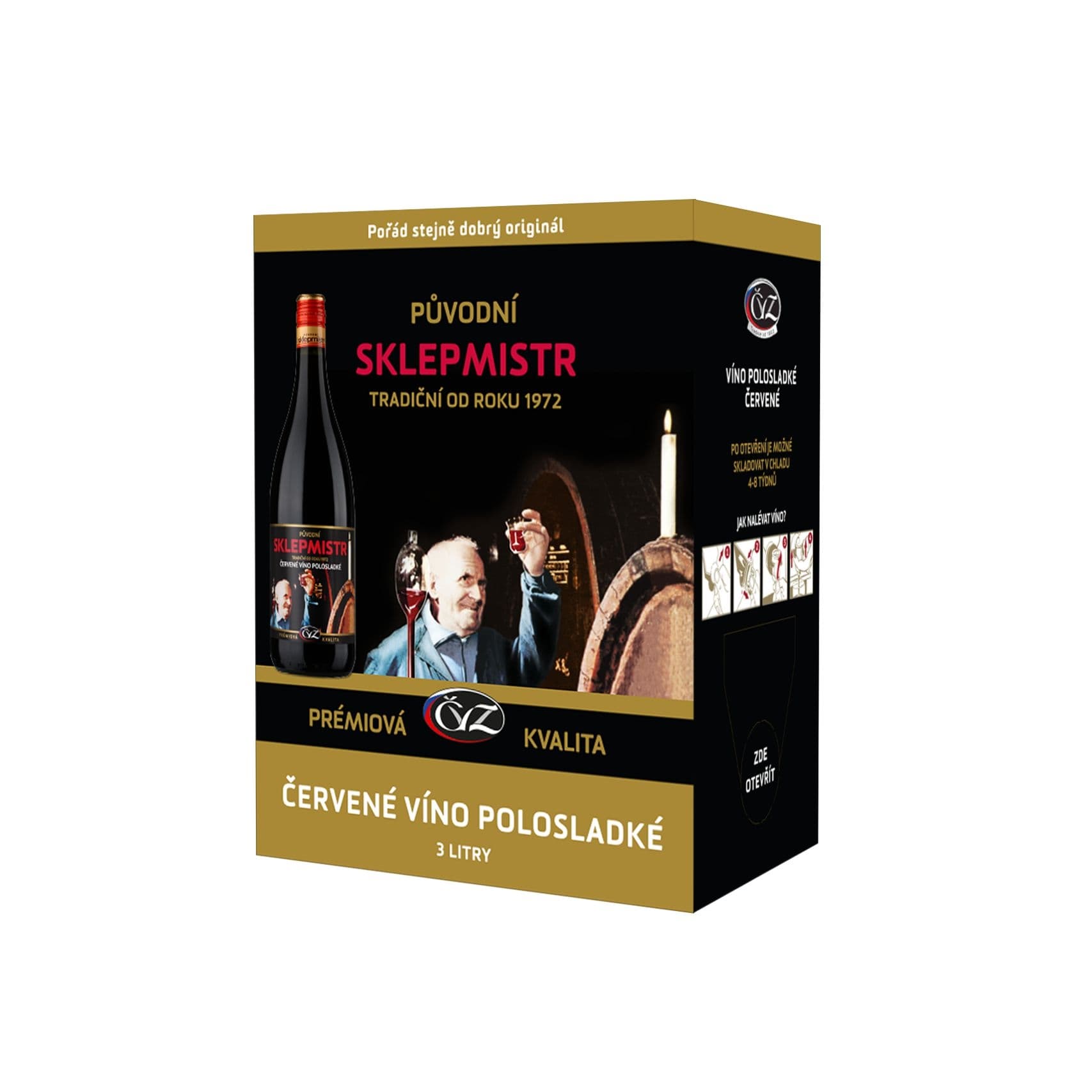 Původní Sklepmistr červený Bag in Box 3l
