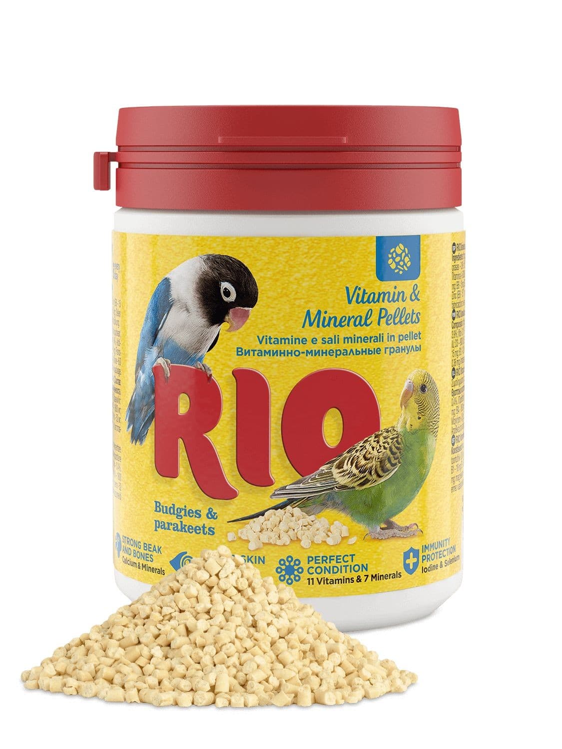 RIO vitaminové a minerální pelety pro andulky a střední papoušky 120 g