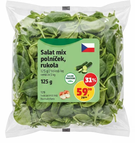 Salát mix polníček, rukola