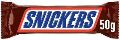Snickers mléčná čokoládová tyčinka plněná nugátem, karamelem a praženými arašídy