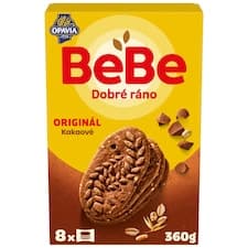 Opavia sušenky kakaové BeBe Dobré Ráno s kousky čokolády 8 x 45g (360g)