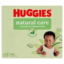 Huggies Natural Care dětské utěrky 3 x 56 ks