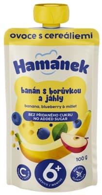 Hamánek Kapsička s jablkem, banánem, borůvkami a jáhly