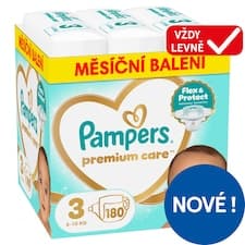 Pampers Premium Care Velikost 3, 180 Plenek, 6kg-10kg