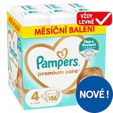 Pampers Premium Care Velikost 4, 156 Plenek, 9kg-14kg