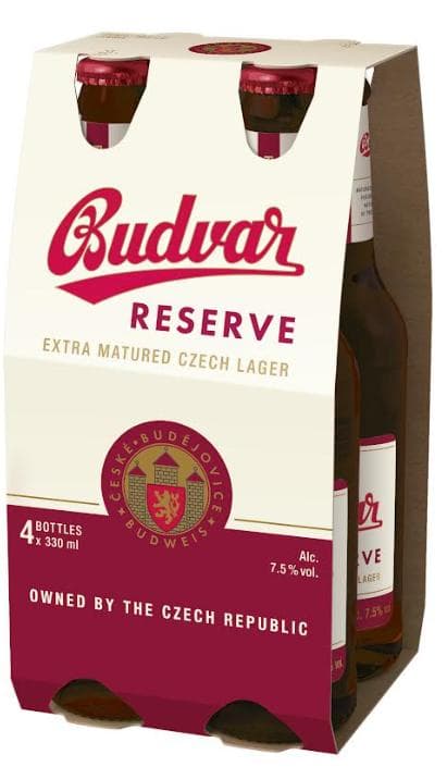 Budvar Reserve 4×0,33 l sklo