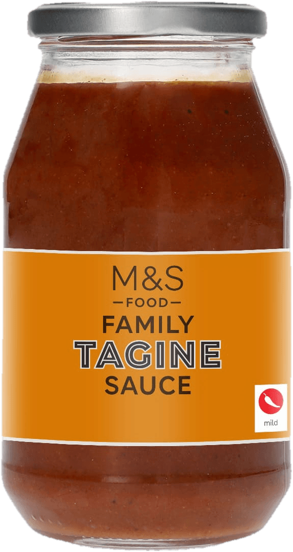 Marks & Spencer Rajčatová omáčka tagine s cibulí, červenou paprikou, meruňkami a kořením