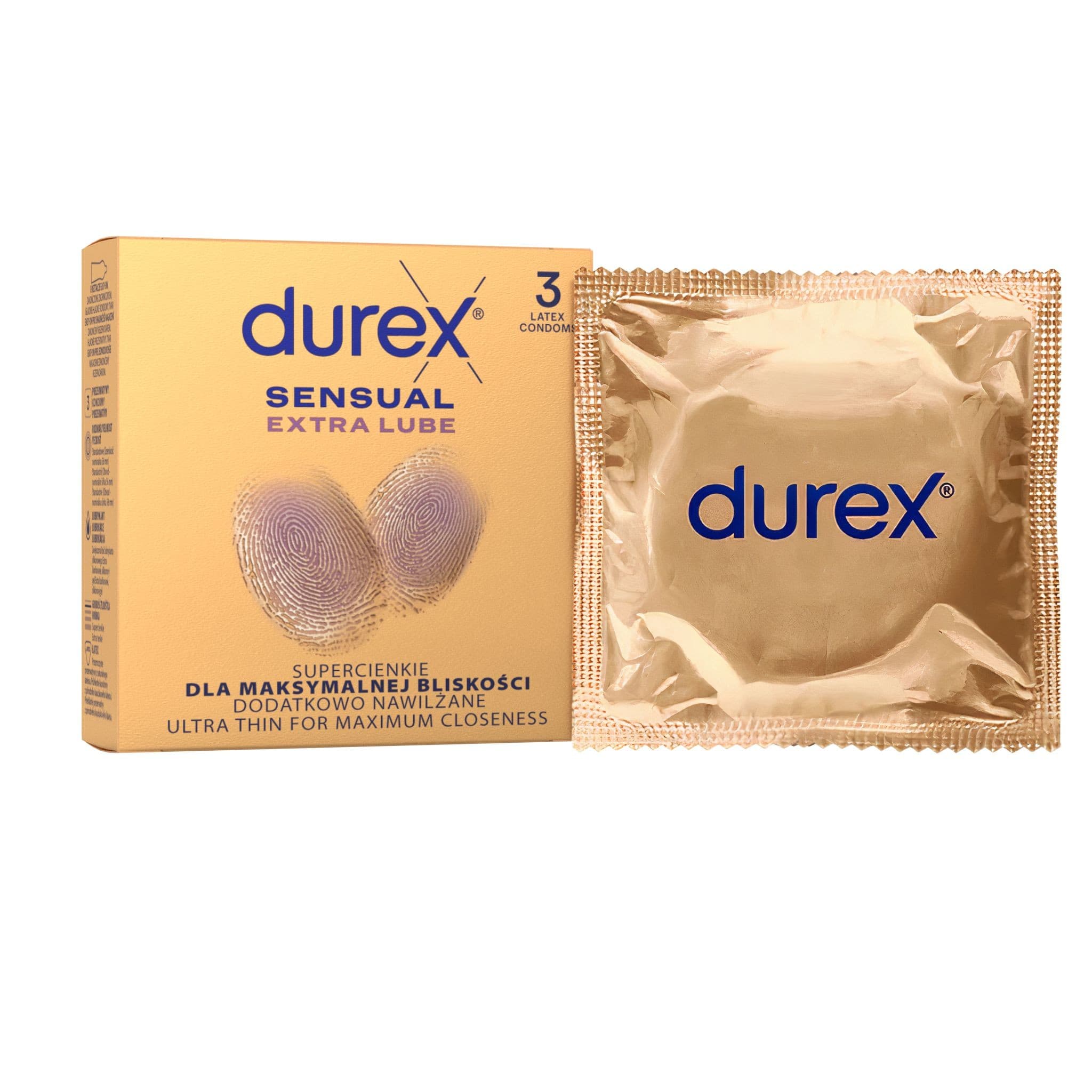 Durex Sensual Extra Lube kondomy 3 ks