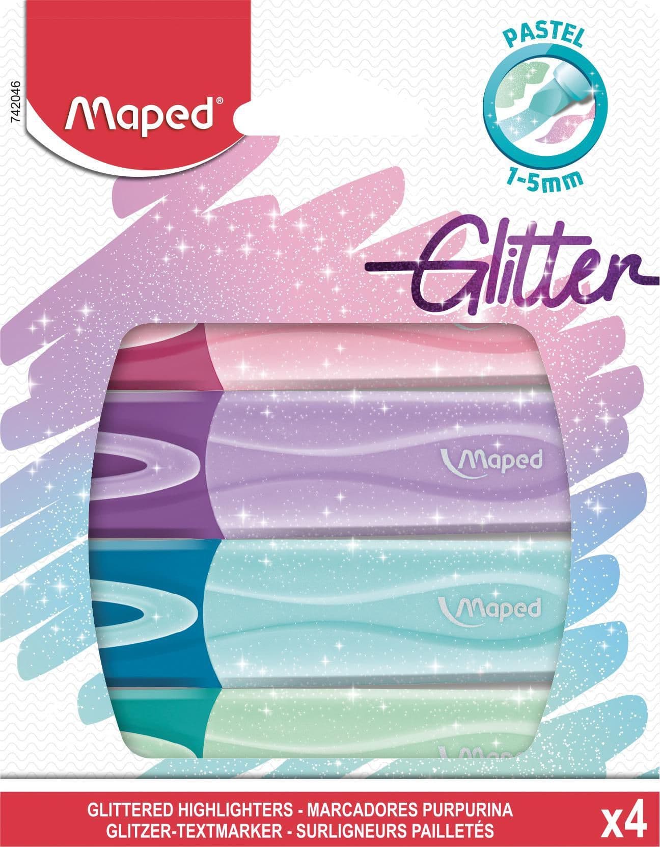 Maped Fluo Peps Classic Glitter - zvýrazňovač - sada 4 barev