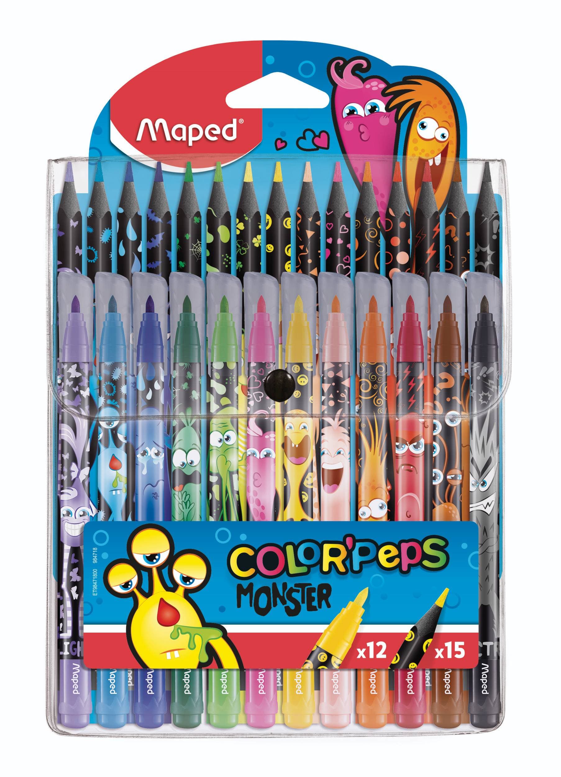 Maped Fixy  Color´Peps Monster 12ks+15ks pastelek