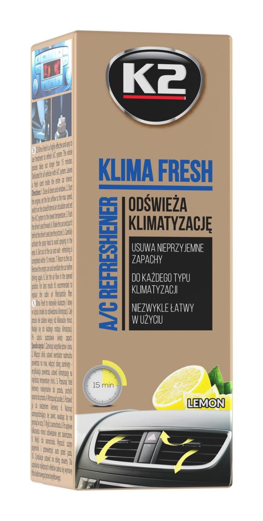 K2 Osvěžovač Klima Fresh Lemon 150ml