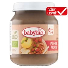 Babybio Ovocný příkrm jablko a jahody 130g