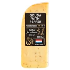 Gouda polotvrdý plnotučný zrající sýr s přídavkem černého a zeleného pepře