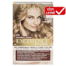 L'Oréal Paris Excellence Nudes 8 U Světlá blond, 72 ml + 48 ml + 12 ml + 60 ml