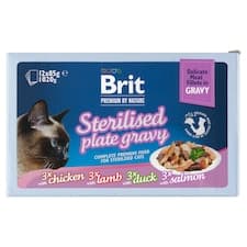 Brit Premium by Nature Kompletní prémiové mokré krmivo pro dospělé kastrované kočky 12 x 85g (1020g)