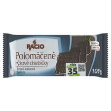 Racio Polomáčené rýžové chlebíčky tmavá kakaová poleva 8 ks 100g