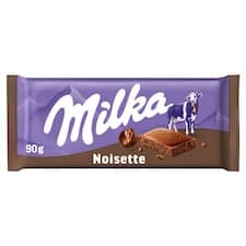 Milka čokoláda Noisette plněná krémem z lískových oříšků 90g