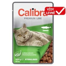Calibra Premium Line kompletní krmivo pro dospělé sterilizované kočky s lososem v omáčce 100g
